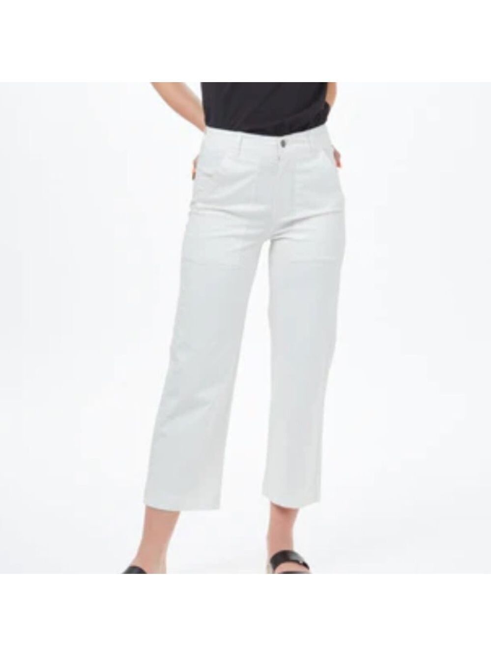 NWT Tentree white crop wide leg jeans